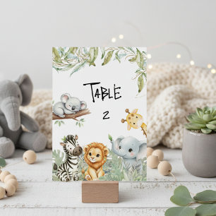 Wild One Boy Safari Jungle Dieren Baby Shower Kaart