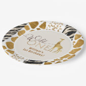 Wild one boy safari verjaardag papieren bordje (Gekanteld)