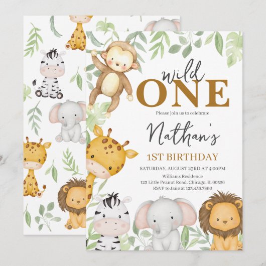 Wild One Boy Verjaardag Kaart (Voorkant / Achterkant)