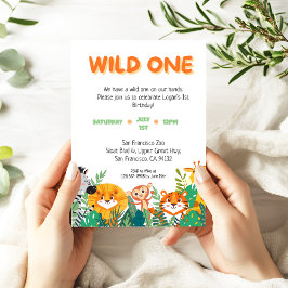 Wild One Boy Verjaardag Uitnodiging