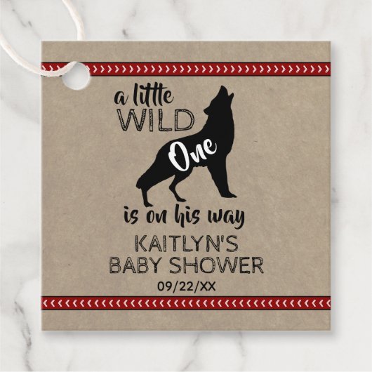 Wild One Boys Baby shower Bedankjes Labels (Voorkant)