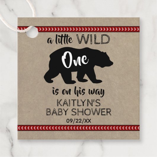 Wild One Boys Baby shower Bedankjes Labels (Voorkant)