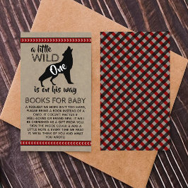 Wild One Boys Baby shower Book Request Informatiekaartje