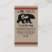 Wild One Boys Baby shower Diaper Raffle Informatiekaartje (Voorkant)