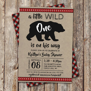 Wild One Boys Baby shower Kaart