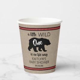 Wild One Boys Baby shower Papieren Bekers