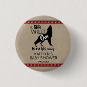 Wild One Boys Baby shower Ronde Button 3,2 Cm (Voorkant)