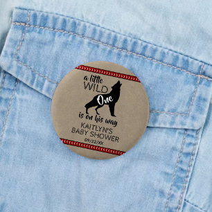 Wild One Boys Baby shower Ronde Button 3,2 Cm