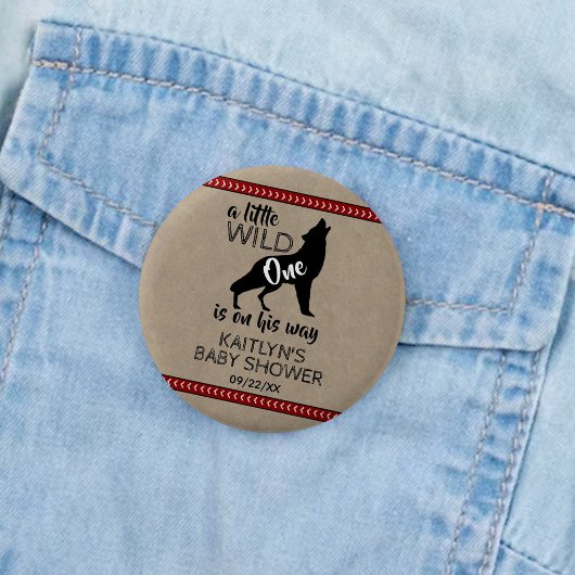 Wild One Boys Baby shower Ronde Button 3,2 Cm