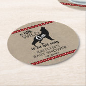 Wild One Boys Baby shower Ronde Kartonnen Onderzetter (Gebogen)
