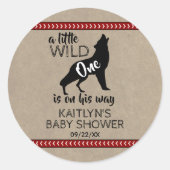 Wild One Boys Baby shower Ronde Sticker (Voorkant)