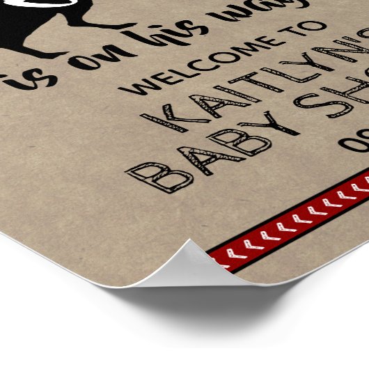 Wild One Boys Baby shower Welkom Poster (Hoek)