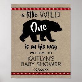 Wild One Boys Baby shower Welkom Poster