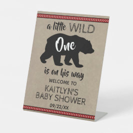 Wild One Boys Baby shower Welkom Reclamebord Met Voetstuk
