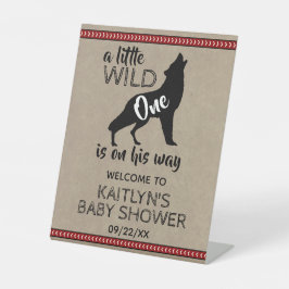 Wild One Boys Baby shower Welkom Reclamebord Met Voetstuk