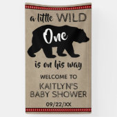 Wild One Boys Baby shower Welkom Spandoek (Verticaal)