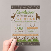 Wild One Boys First Birthday Party Acryl Uitnodigingen (Insitu (Draagbaar))