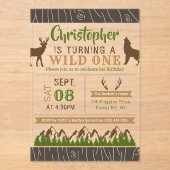 Wild One Boys First Birthday Party Acryl Uitnodigingen (Voorkant)