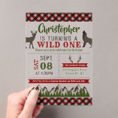 Wild One Boys First Birthday Party Acryl Uitnodigingen (Insitu (Draagbaar))