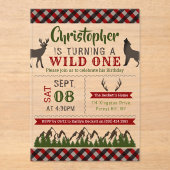 Wild One Boys First Birthday Party Acryl Uitnodigingen (Voorkant)