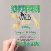Wild One Boys First Birthday Party Acryl Uitnodigingen (Insitu (Draagbaar))