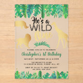 Wild One Boys First Birthday Party Acryl Uitnodigingen (Voorkant)