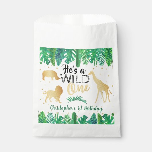 Wild One Boys First Birthday Party Bedankzakje (Voorkant)