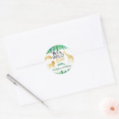 Wild One Boys First Birthday Party Favor Ronde Sticker (Envelop)
