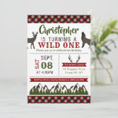 Wild One Boys First Birthday Party Kaart (Staand voorkant)