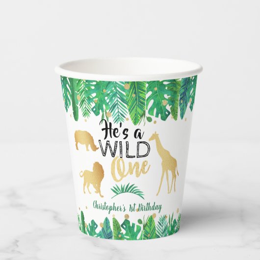 Wild One Boys First Birthday Party Papieren Bekers (Voorkant)