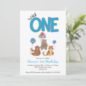 Wild One Boys First Birthday Safari Oerwoud Animal (Staand voorkant)