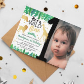 Wild One Boys Foto First Birthday Invitations Kaart