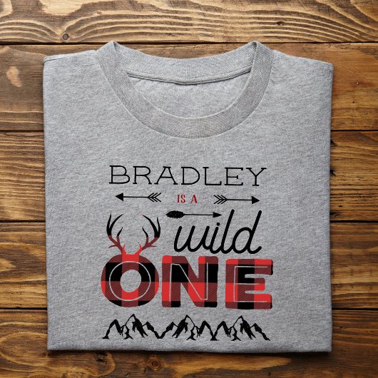 Wild One Boys Rustic Plaid Houthakker 1e Verjaarda