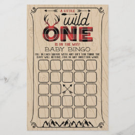 Wild One Boys Rustic Plaid Lumberjack Baby Bingo