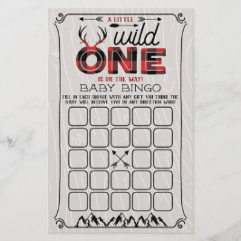 Wild One Boys Rustic Plaid Lumberjack Baby Bingo