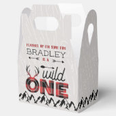 Wild One Boys Rustic Pset Lumberjack 1st Birthday Bedankdoosjes (Geopend)