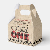 Wild One Boys Rustic Pset Lumberjack 1st Birthday Bedankdoosjes (Voorkant Zijde)