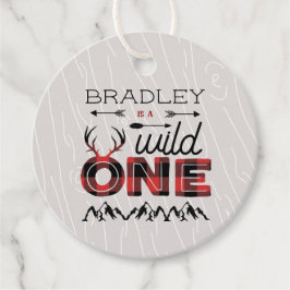 Wild One Boys Rustic Pset Lumberjack 1st Birthday Bedankjes Labels