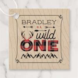 Wild One Boys Rustic Pset Lumberjack 1st Birthday Bedankjes Labels