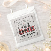 Wild One Boys Rustic Pset Lumberjack 1st Birthday Bedankzakje (Geknipt)