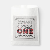 Wild One Boys Rustic Pset Lumberjack 1st Birthday Bedankzakje (Voorkant)