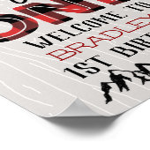 Wild One Boys Rustic Pset Lumberjack 1st Birthday Poster (Hoek)