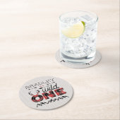 Wild One Boys Rustic Pset Lumberjack 1st Birthday Ronde Kartonnen Onderzetter (Insitu)