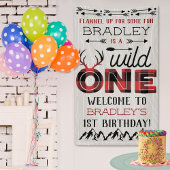 Wild One Boys Rustic Pset Lumberjack 1st Birthday Spandoek