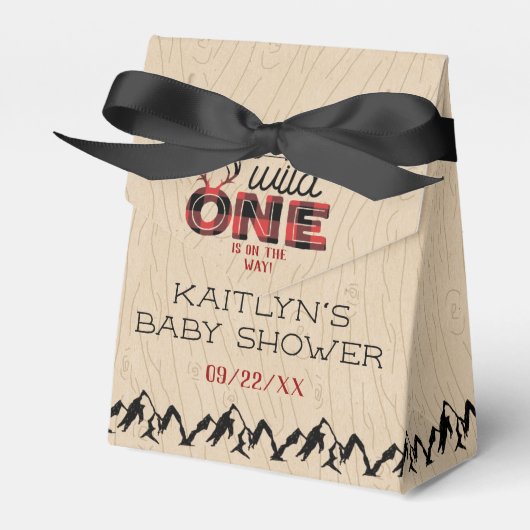 Wild One Boys Rustic Pset Lumberjack Baby shower Bedankdoosjes (Voorkant Zijde)