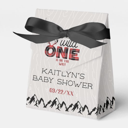 Wild One Boys Rustic Pset Lumberjack Baby shower Bedankdoosjes (Voorkant Zijde)