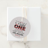 Wild One Boys Rustic Pset Lumberjack Baby shower Bedankjes Labels (In situ)