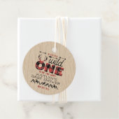 Wild One Boys Rustic Pset Lumberjack Baby shower Bedankjes Labels (In situ)