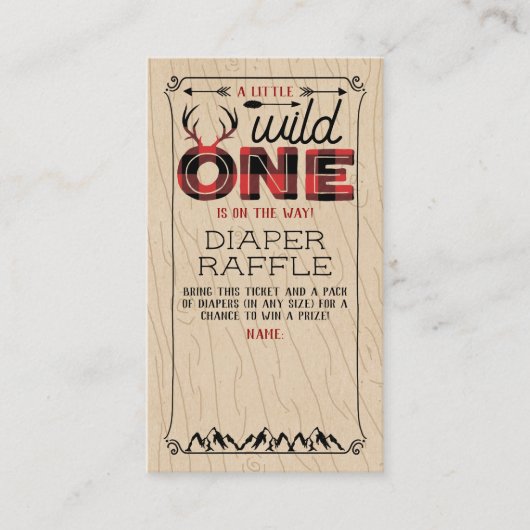 Wild One Boys Rustic Pset Lumberjack Baby shower Informatiekaartje (Voorkant)