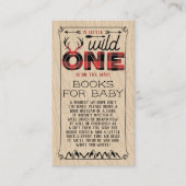 Wild One Boys Rustic Pset Lumberjack Baby shower Informatiekaartje (Voorkant)